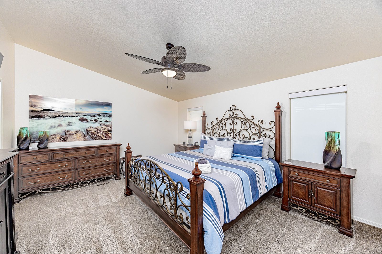 Comfortable primary bedroom